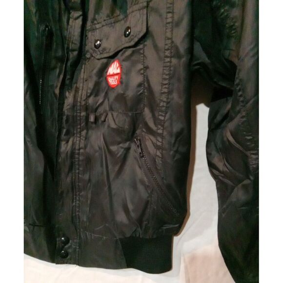 Vtg Mac Tools L Bomber Racing Jacket Windbreaker Zip Swingster Black USA NICE! - Picture 4 of 7